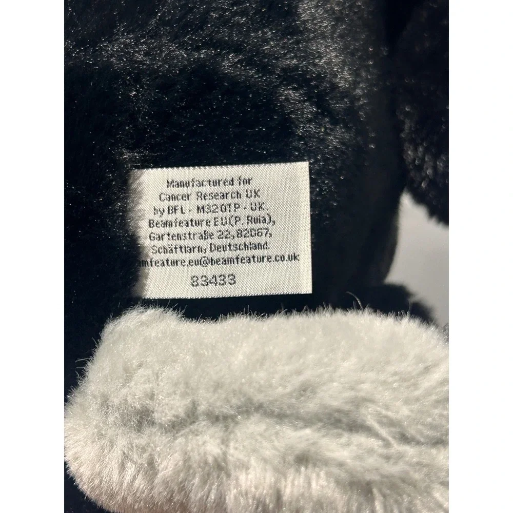 UK Large Plush Spider Black Grey Bug Rare Cancer Research Hand Pocket Puppet
